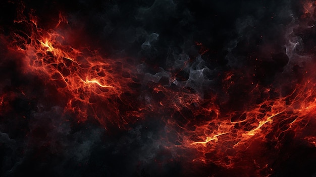 smoke of red fire on the black background