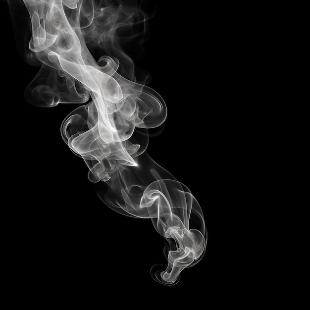 Smoke rising on black background