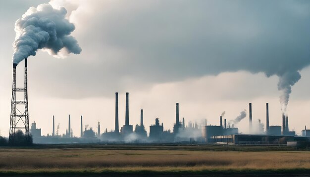 Photo a smoke stack with smoke coming out of it