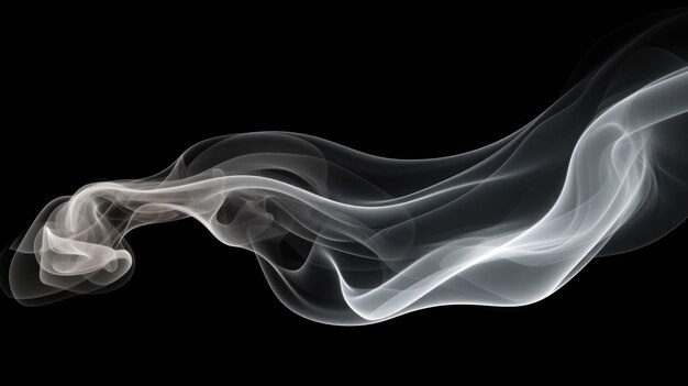 Photo smoke swirling in air against black background