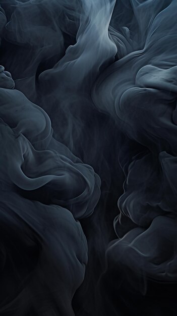 Smoke swirling in the air with a black background generative ai