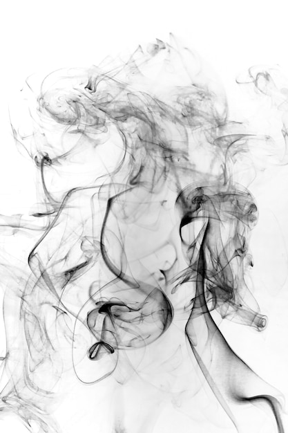 Smoke toxic movement on a white background.