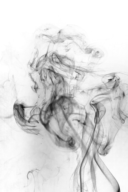 Smoke toxic movement on a white surface.