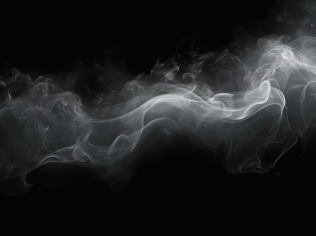 Smoke vapor background black smoke on white background