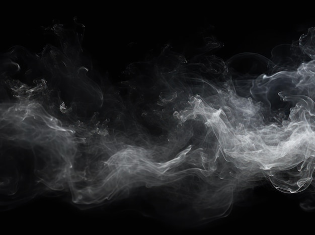 Smoke vapor background black smoke on white background