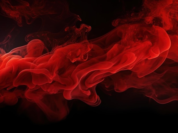 연기 증기 배경 검은 배경에 붉은 연기