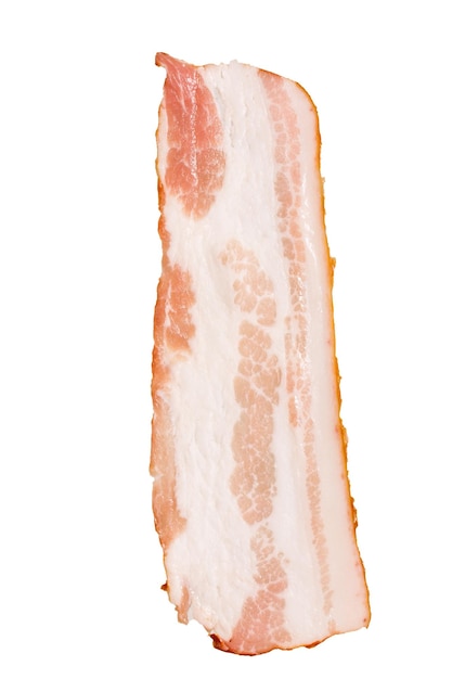 Smoked bacon isolated on white