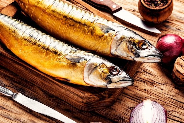 Smoked fish mackerel