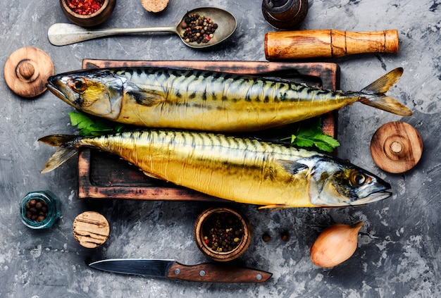 Smoked fish mackerel