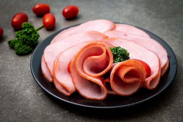 smoked ham sliced