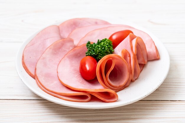 smoked ham sliced