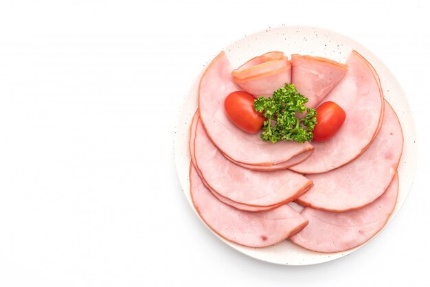 Photo smoked ham sliced