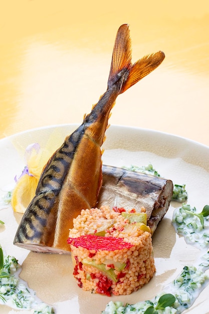 Smoked mackerel with couscous