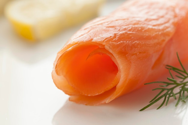 Smoked salmon as a snack