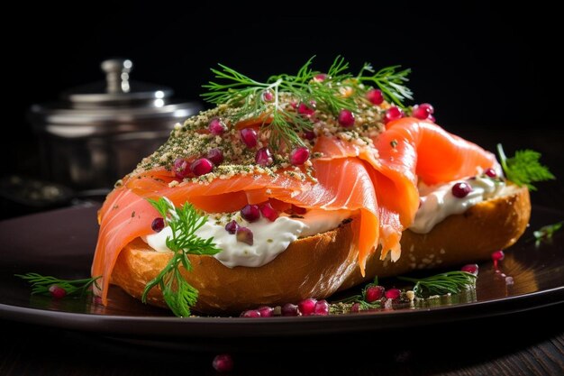 Smoked Salmon Bagel with Cream Cheese