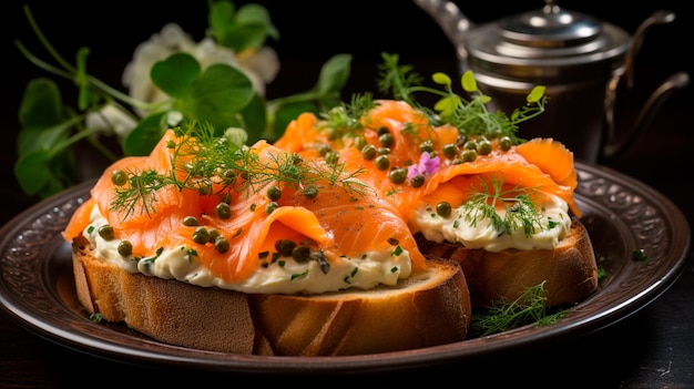 smoked salmon with dill