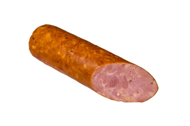 Smoked sausage isolated on a white background