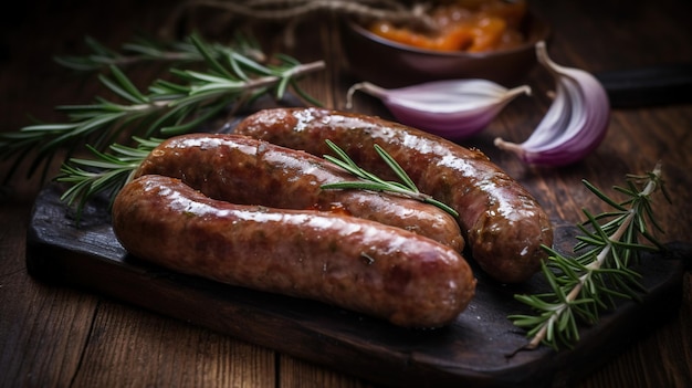 Smoked sausage with rosemary