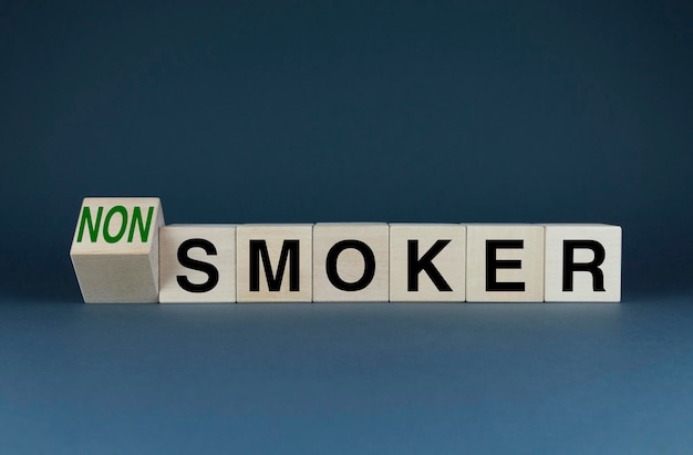 Smoker or nonsmoker Cubes form the words Smoker or Non smoker