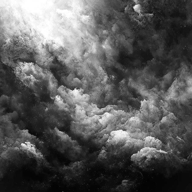 Smokey black and white background texture AI Generated