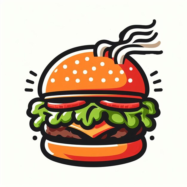 smokey tasty burger logo in white background