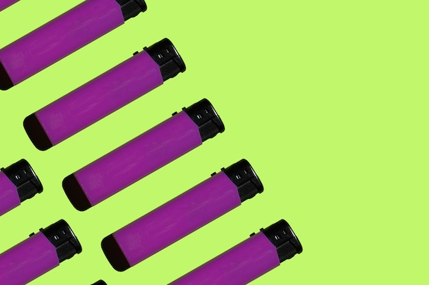 Smoking concept Purple lighters