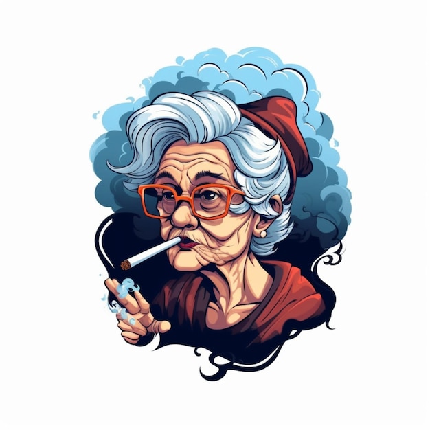 Foto logo del cartone animato della nonna che fuma 4