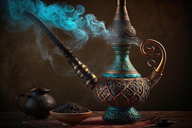 Smoking pipe for smoking tobacco with burning charcoal in hookah