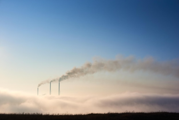 Smoking stacks of thermal power station