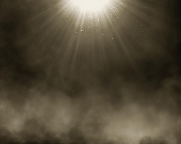 Smoky light background Shining light with swirling fume