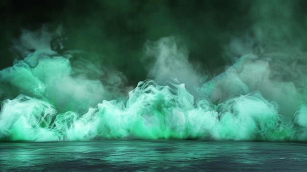 Фото Дымный туман или токсичный пар на прозрачном фоне с зеленым эффектом наложения реалистичный туман атмосферного пара или конденсации