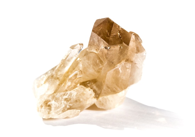 Smoky quartz gemstone isolated on a white background