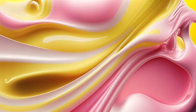 Smooth background of fruit yogurt cream smooth liquid flows paintlike texture Generative AI