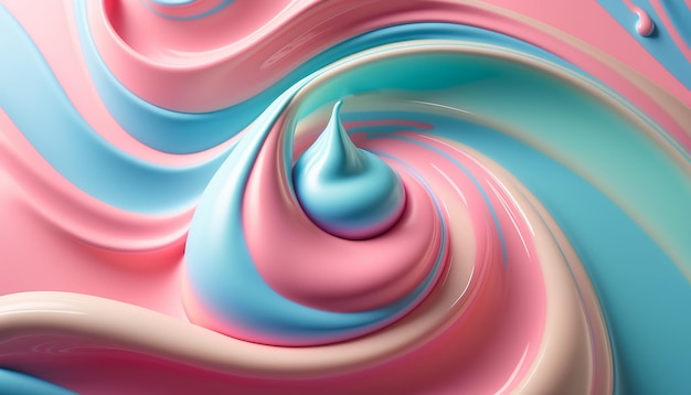 Гладкий фон фруктово-йогуртового крема, гладкая жидкость течет, похожая на краску текстура Generative AI