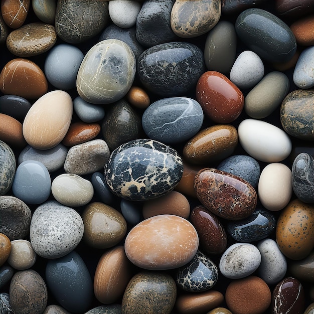 Smooth Beach Pebbles Texture Background