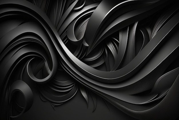 Smooth black background abstract wallpaper generative ai