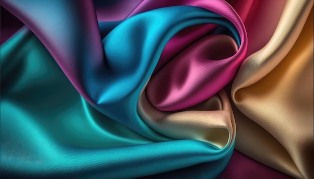 Smooth and bright silky texture backdrop for curtain or drapery generative ai