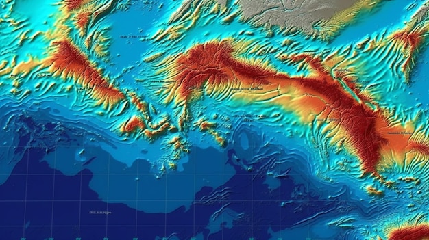 Foto onde sismiche globali smorzate lisce sulla mappa