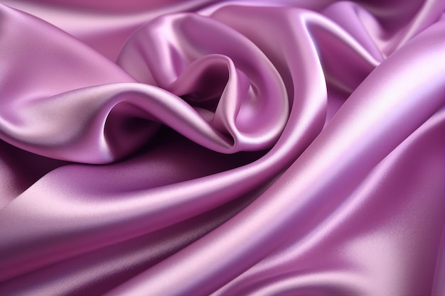 Гладкая элегантная розовая шелковая или атласная текстура со складками ткани