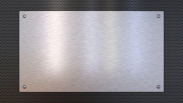 Photo smooth metal plate isolated on black