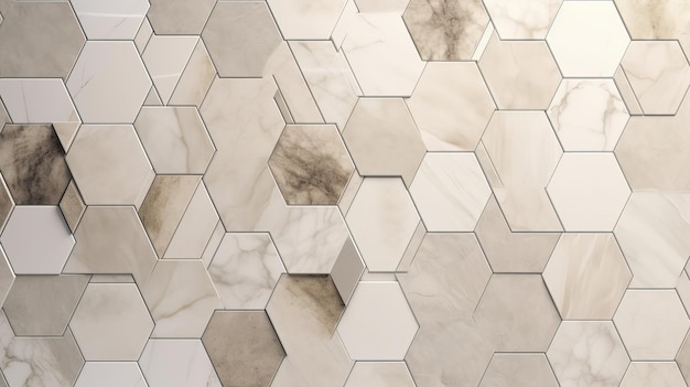 Smooth Organic Stone Wall Tiles Hexagonal Wallpaper