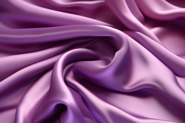 Smooth purple Silk Background shiny silk satin wavy wedding Nylon Fabric background close up ripple