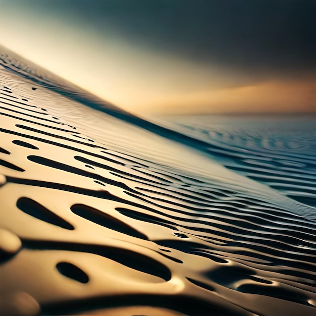 Photo a smooth raindrop falling rippled wave pattern beauty