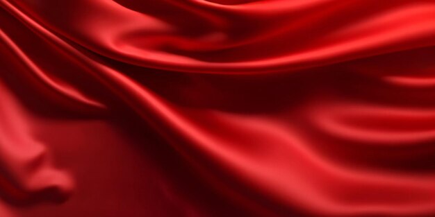 Smooth red silk satin background luxurious realistic red silk satin drape textile backdrop