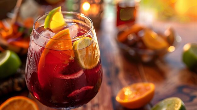 Photo the smooth rich flavors of a homemade sangria perfectly complement the zesty flavors of the mexican