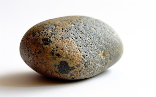 Smooth River Pebble On White Background