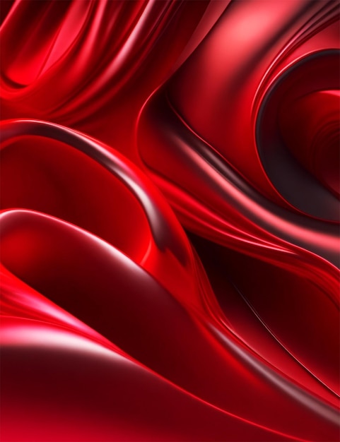 Smooth satin waves in vibrant red elegance