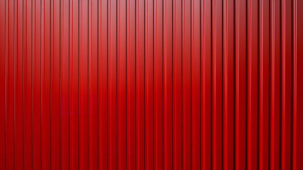 Smooth striped appearance background of red metal panel wall generative ai