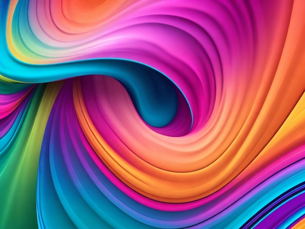 Smooth wave pattern in vibrant multi colors flowing ai generated