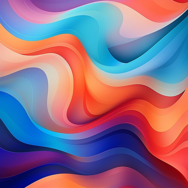 Smooth Wave of Vibrant Colors Abstract Backdrop in Modern Style